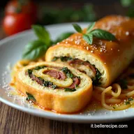 Arrotolato Ripieno di Sfoglia Salsiccia Spinaci e Ricotta Perfetto