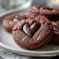 Biscotti di San Valentino al cacao con cuore di cioccolato Morbidi