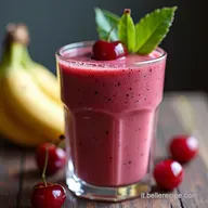 Smoothie Ciliegia Banana e Melograno Veloce Ricetta Energetica