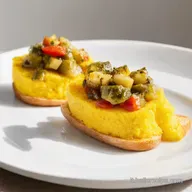 Polenta per Antipasto Crostini alla Boscaiola da Favola