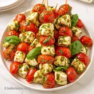 Spiedini Mozzarella Pesto in 15 Minuti