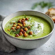 Vellutata di Broccoli e Porri con Ceci Croccanti