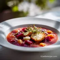 Zuppa di Legumi e Farro con Barbabietola