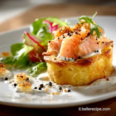 Antipasti Natalizi Italiani: Vol-au-vent al Salmone e Polenta Croccante Scheda ricetta