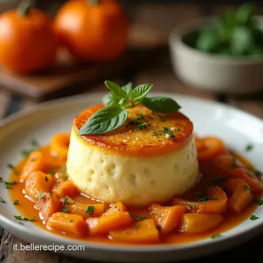 Flan di Parmigiano con Zucca Autunno nel Piatto Scheda ricetta