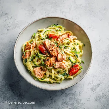 Pasta Zucchine e Salmone per 4 Persone: Crema Naturale in 25 Minuti Scheda ricetta
