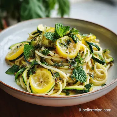 Pasta con Zucchine Limone Menta per 4 Persone Scheda ricetta