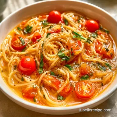 Spaghetti Acqua Pomodoro per 4 Persone Scheda ricetta