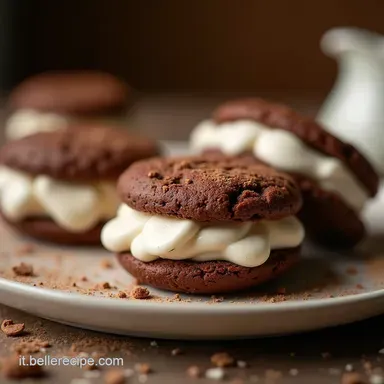 Ricetta Whoopie al Cacao Biscotti Sandwich Morbidi come Nuvole Scheda ricetta