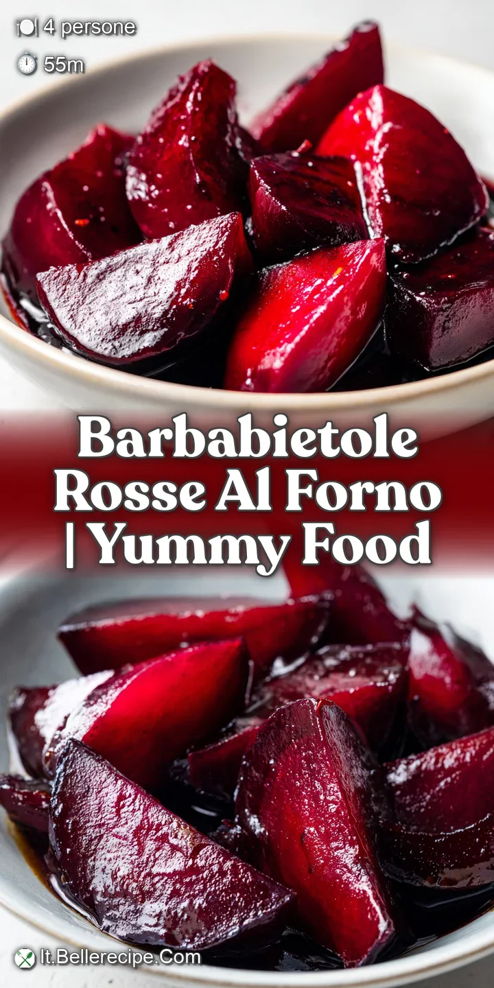 Primo piano di barbabietole caramellate dal colore viola vivo, con bordi leggermente tostati e consistenza morbida.