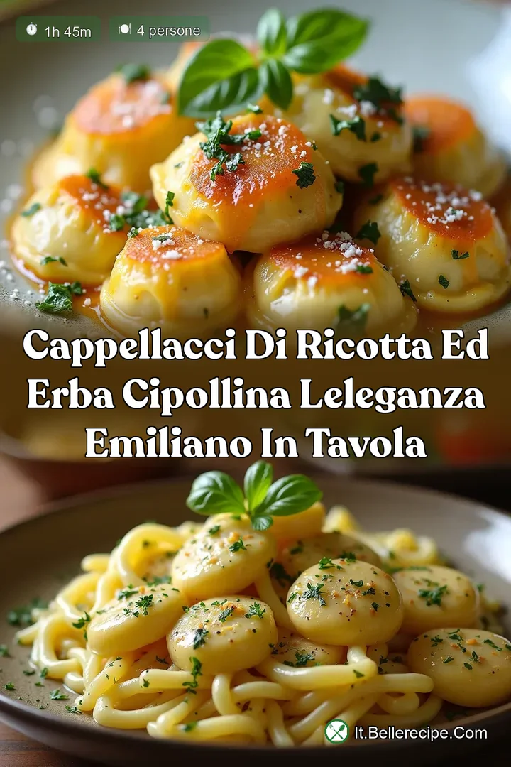 Cappellacci di Ricotta ed Erba Cipollina LEleganza Emiliano in Tavola