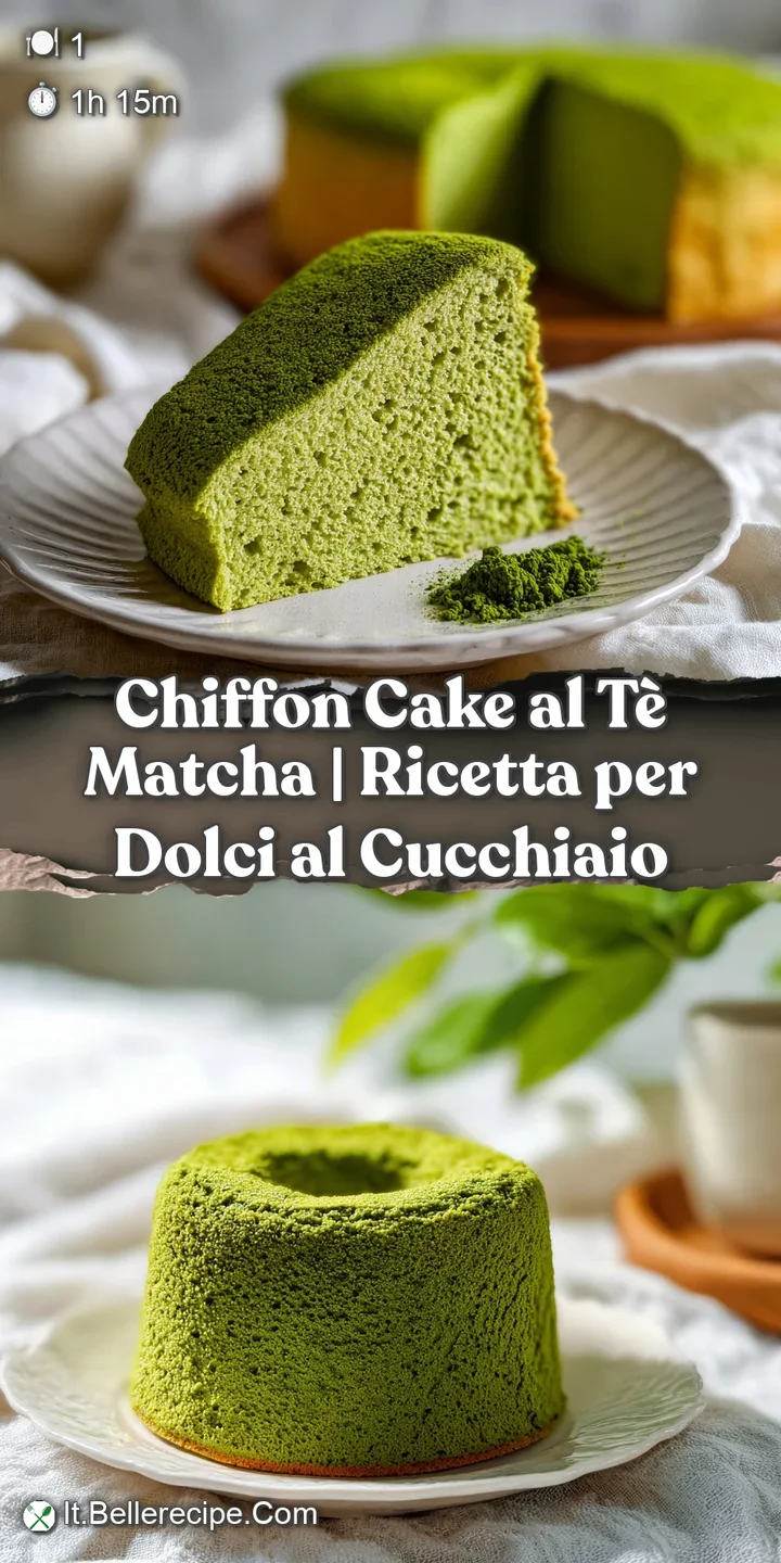 Close-up of the fluffy, moist crumb of a vibrant green matcha chiffon cake, invitingly soft.