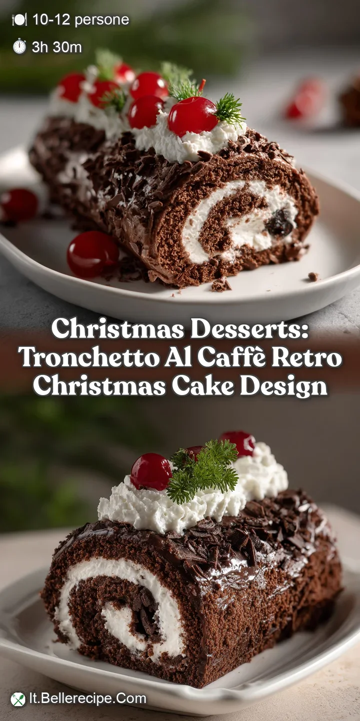Christmas Desserts: Tronchetto al Caff&egrave; Retro Christmas Cake Design