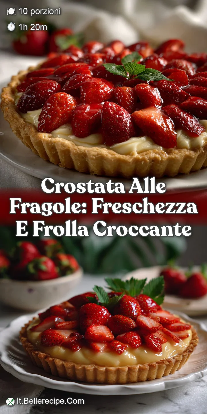 Close-up of a crostata slice revealing a glistening strawberry filling and a buttery, crumbly crust; a tempting treat.