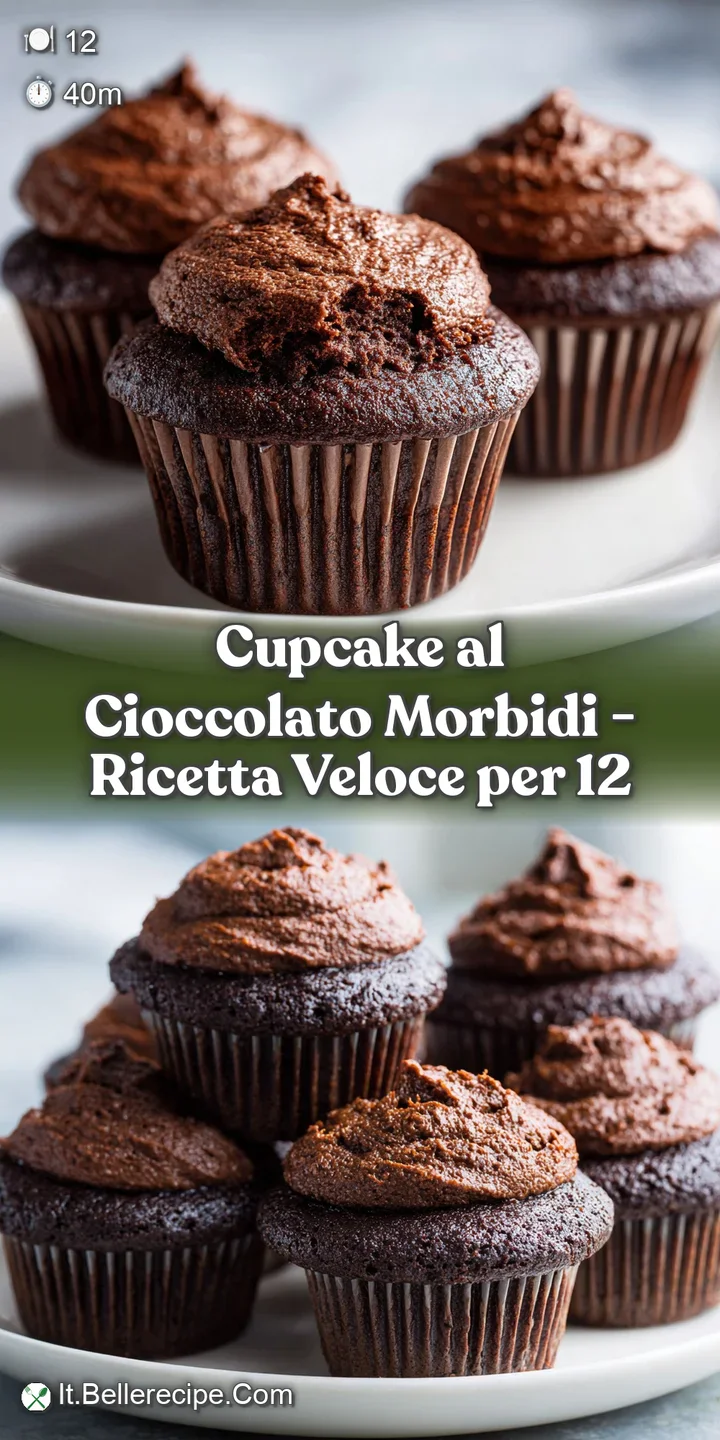 Close-up captures the intense dark chocolate frosting and moist crumb of a cupcake, inviting a bite. Textural richness and...