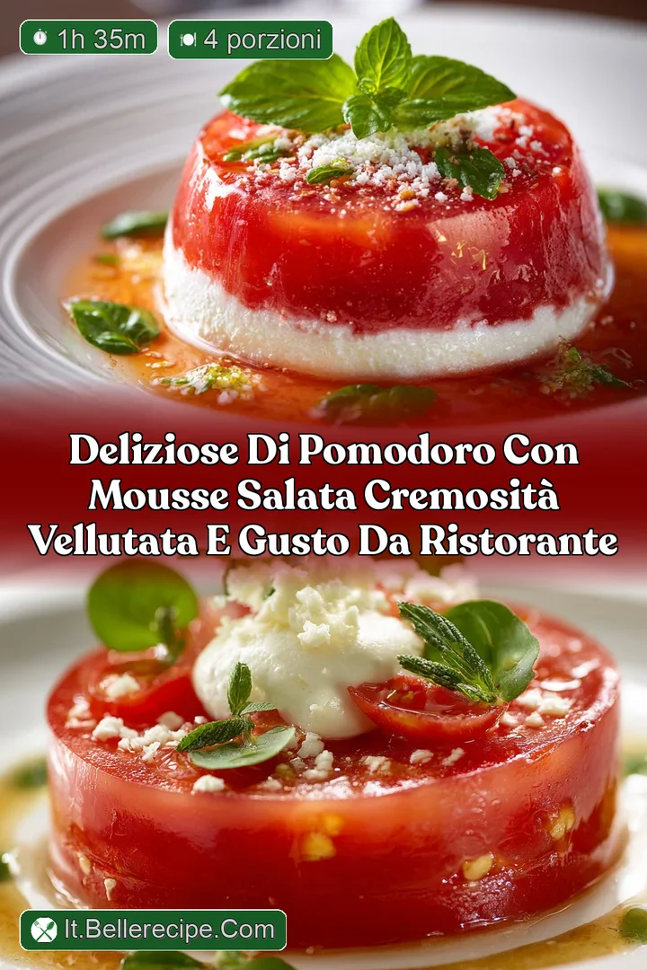 Deliziose di pomodoro con mousse salata cremosit&agrave; vellutata e gusto da ristorante
