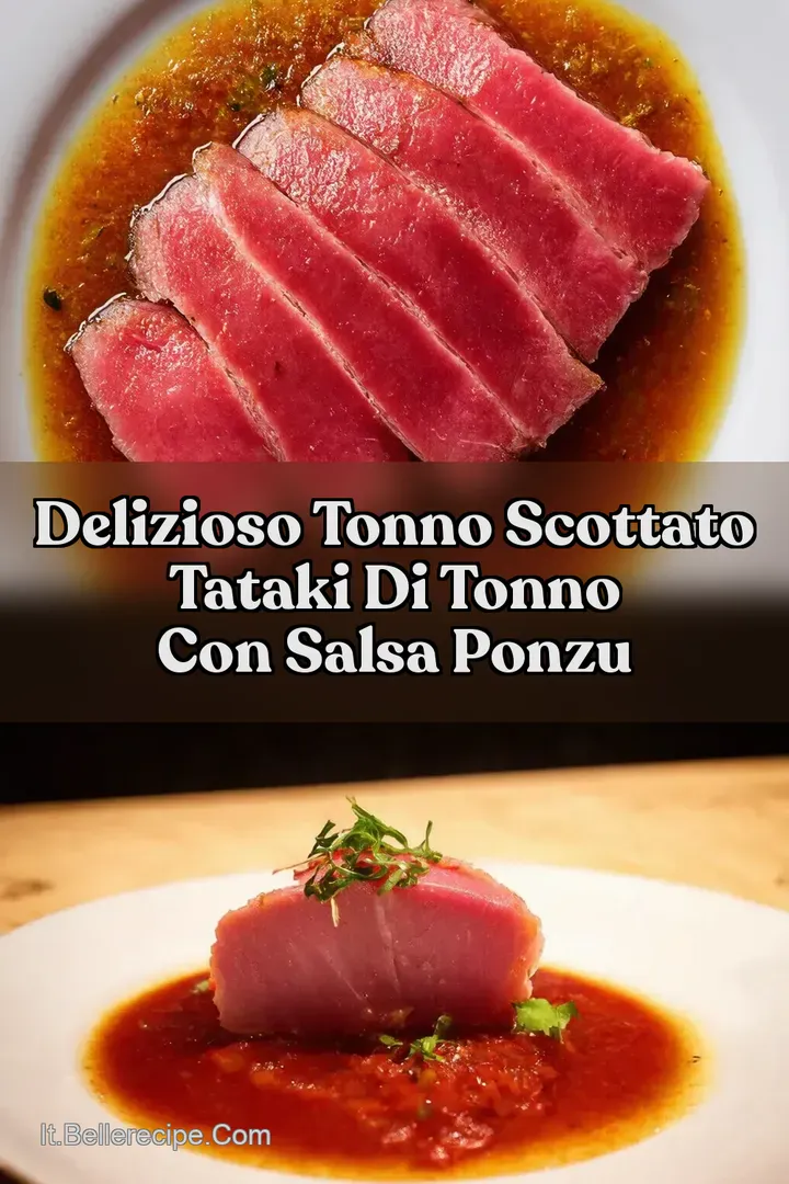 Delizioso Tonno Scottato Tataki di Tonno con Salsa Ponzu