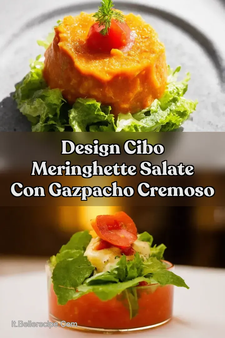Design Cibo Meringhette Salate con Gazpacho Cremoso