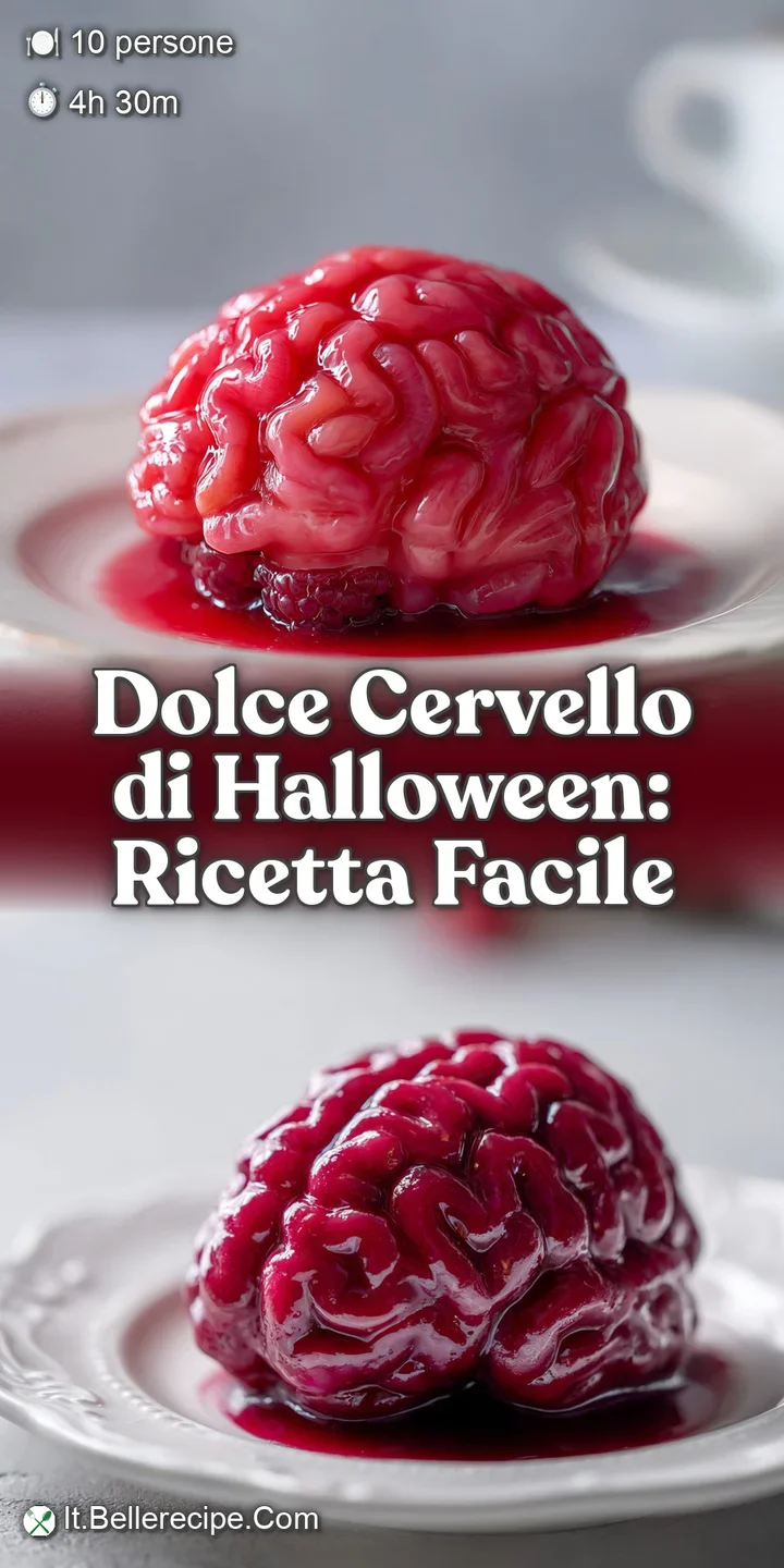 Close-up of the brain gelatin, showcasing its wobbly texture, translucent quality, and unsettlingly realistic details, sat...