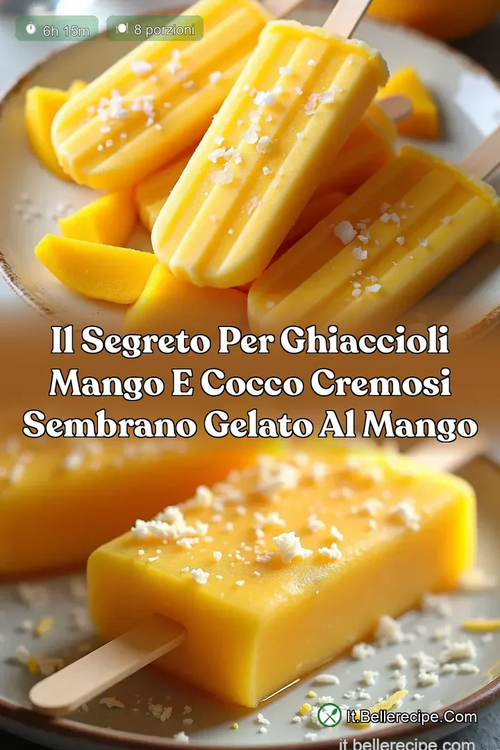 Il Segreto per Ghiaccioli Mango e Cocco Cremosi Sembrano Gelato al Mango
