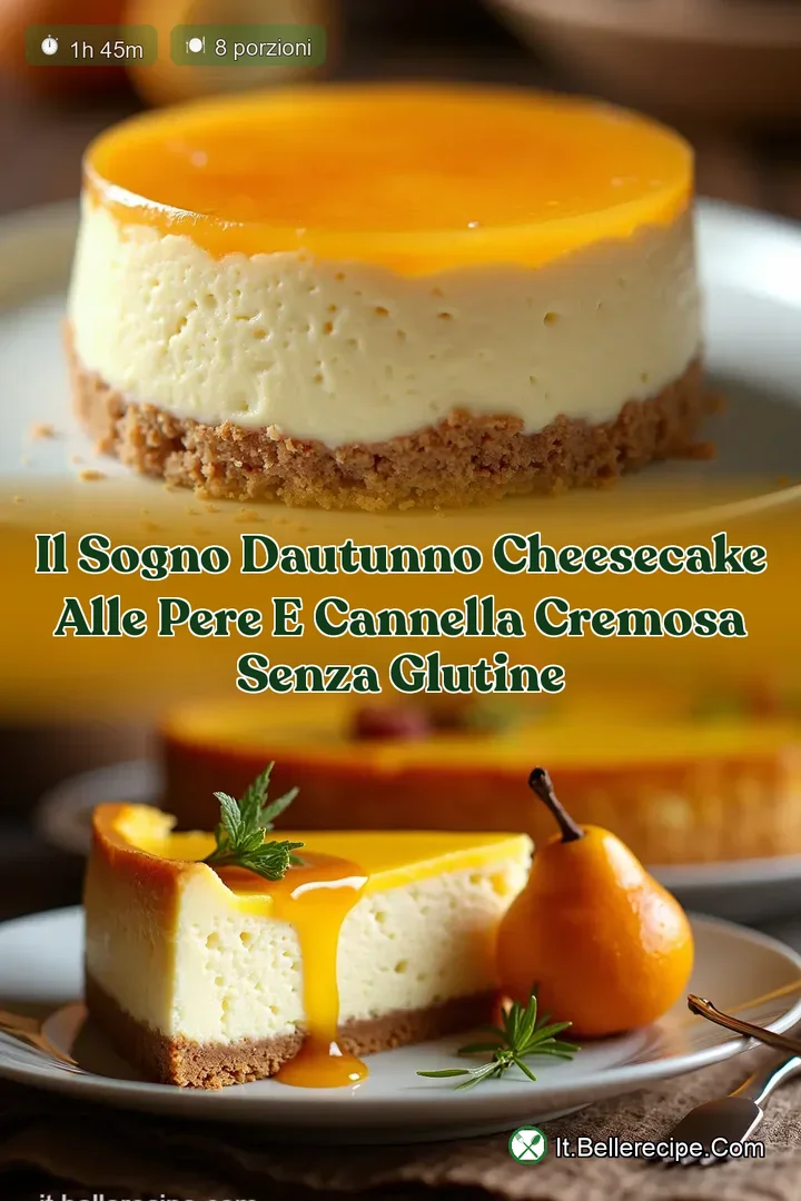 Il Sogno dAutunno Cheesecake alle Pere e Cannella Cremosa Senza Glutine