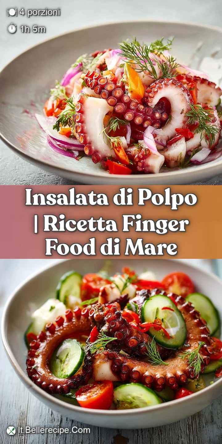 Close-up of succulent, charred octopus tentacles mixed with juicy tomatoes and briny olives, showcasing a light vinaigrette.