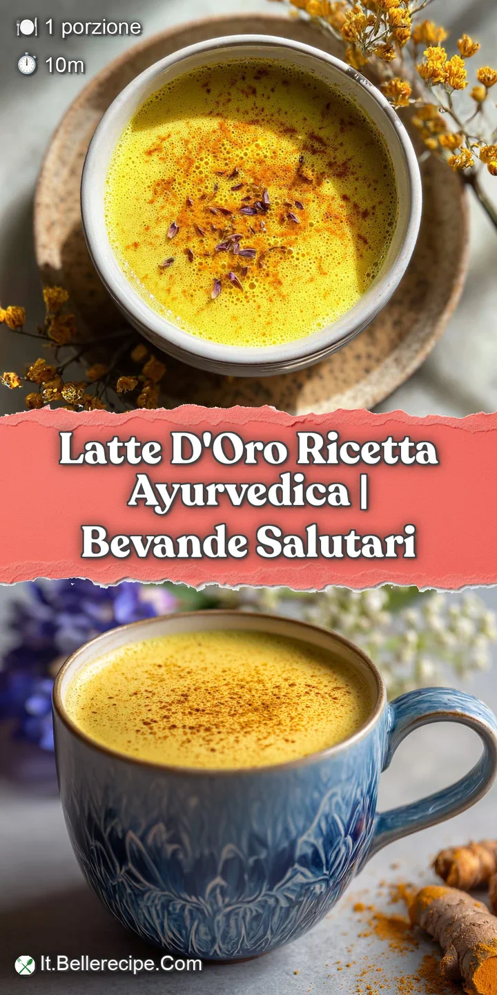 Close-up of a vibrant yellow latte. Finely ground spices float on a velvety foam, promising a soothing and flavorful exper...