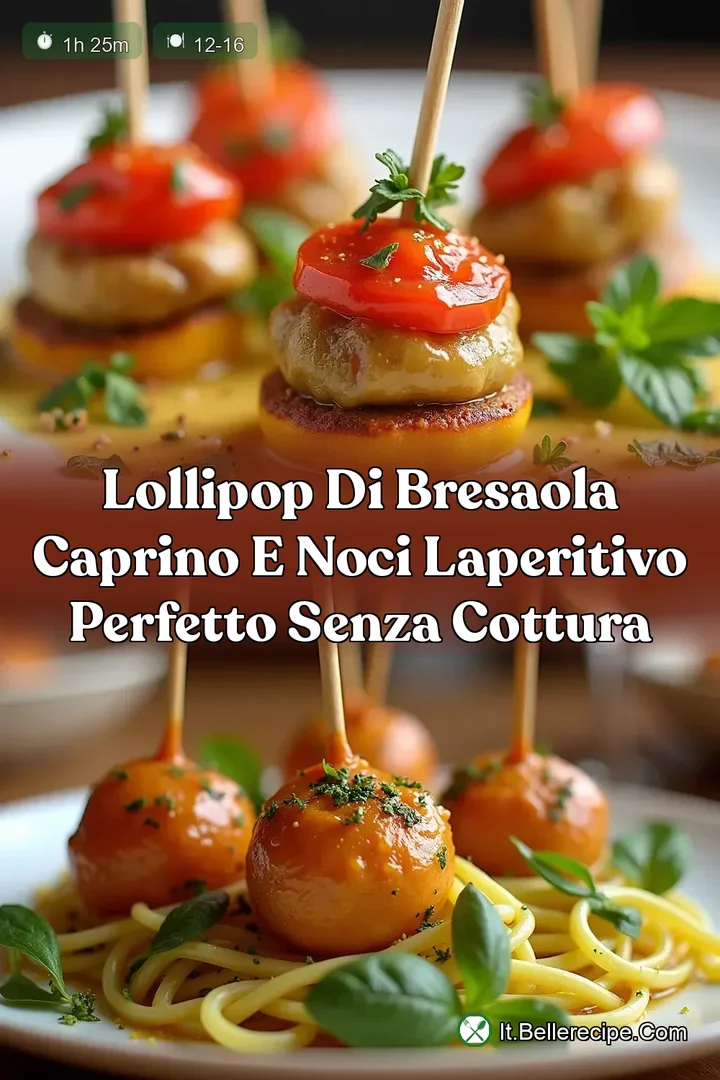 Lollipop di Bresaola Caprino e Noci LAperitivo Perfetto Senza Cottura