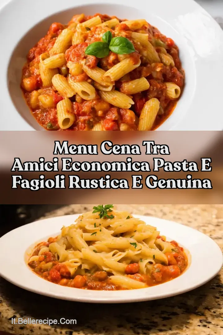 Menu Cena Tra Amici Economica Pasta e Fagioli Rustica e Genuina