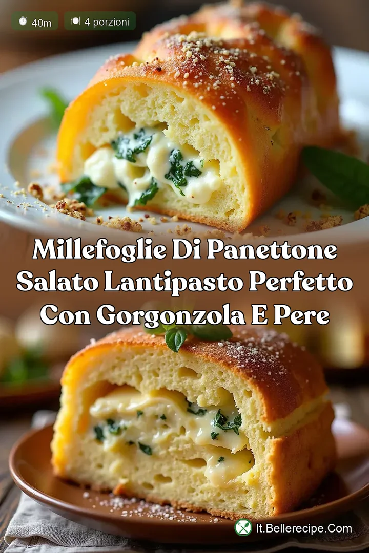 Millefoglie di Panettone Salato LAntipasto Perfetto con Gorgonzola e Pere
