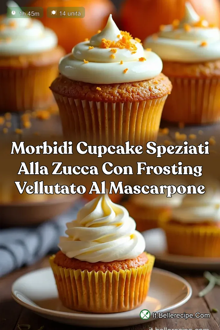 Morbidi Cupcake Speziati alla Zucca con Frosting Vellutato al Mascarpone