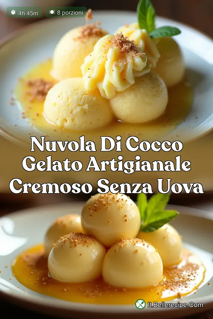 Nuvola di Cocco Gelato Artigianale Cremoso Senza Uova