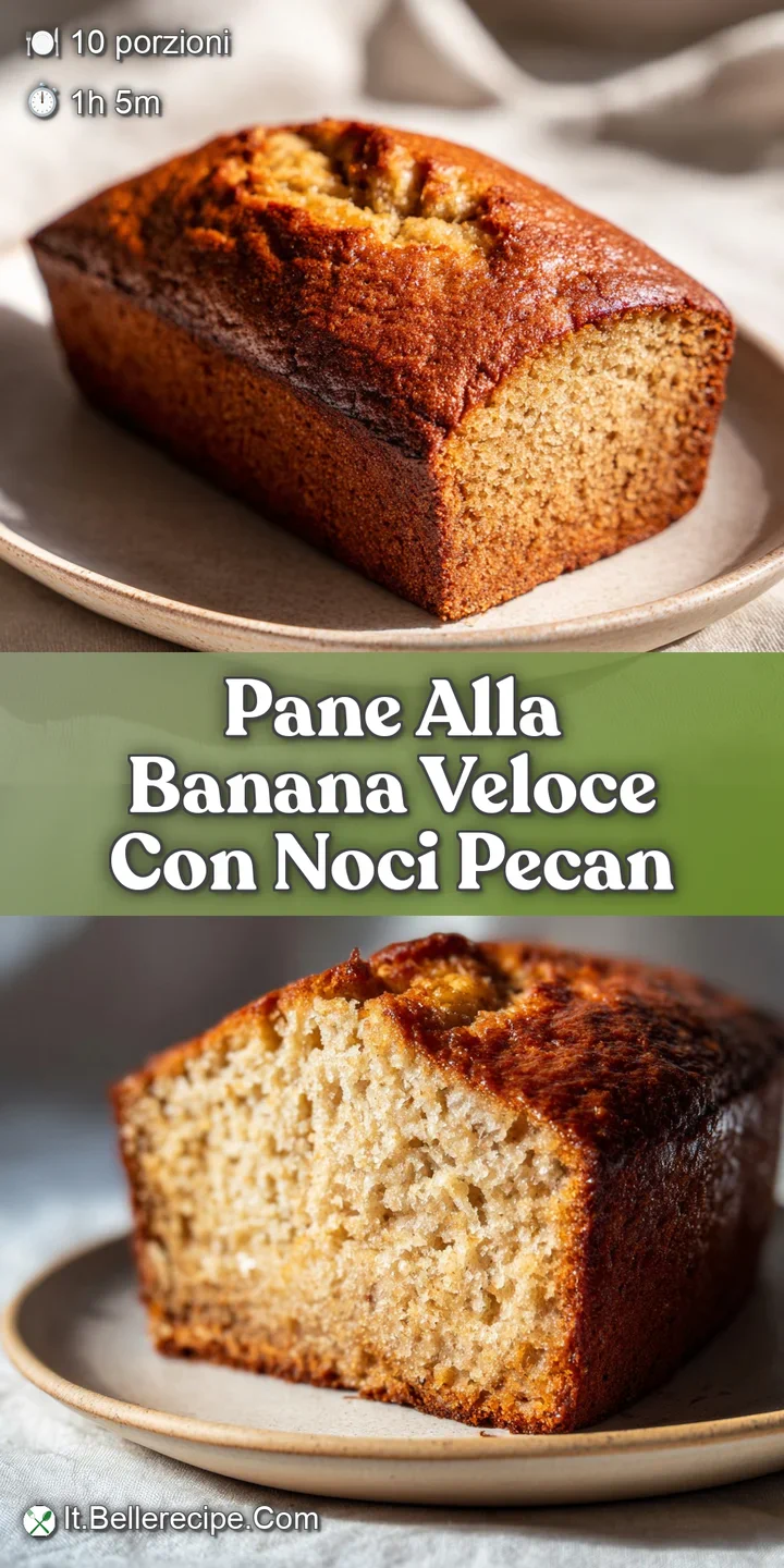 Close-up of a banana pecan bread slice. See the rich, golden interior, highlighting pecans and moist texture.