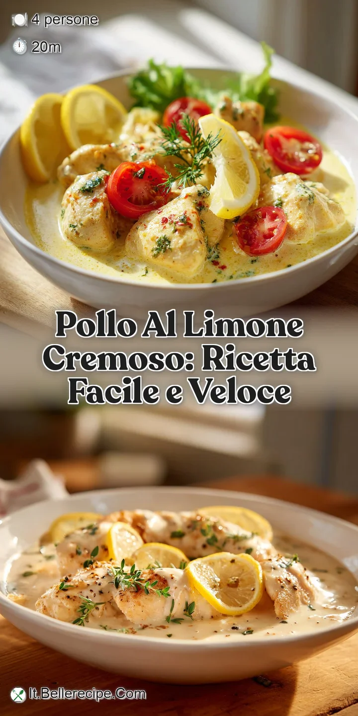 Appetizing close-up: Tender chicken bathed in rich lemon sauce, flecked with herbs, promising a zesty, creamy bite.