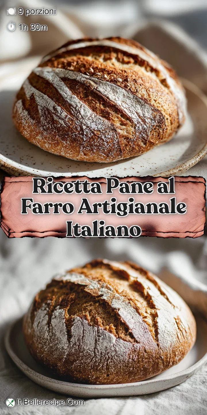 Close-up of farro bread: Crispy crust and soft interior, with visible grains. Highlights the bread's rich, earthy golden c...