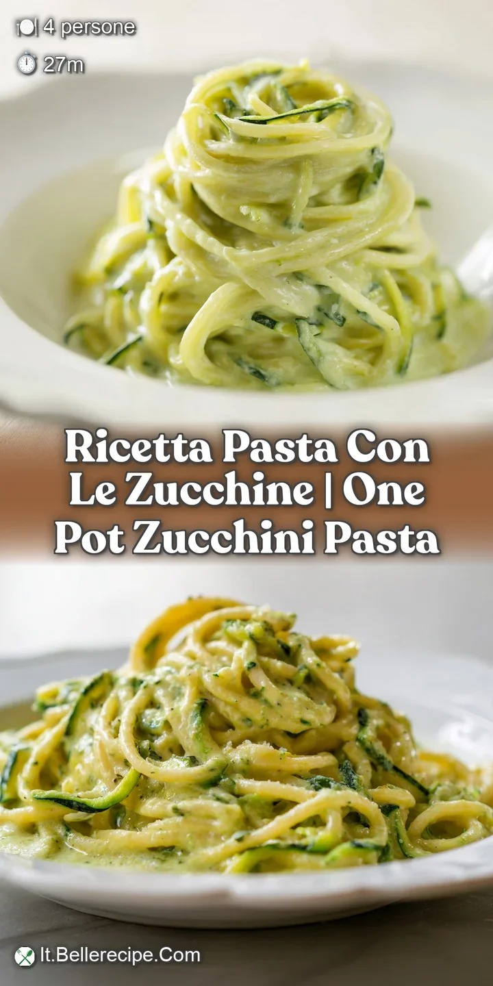 Primo piano di pasta densa e vellutata, con pezzetti di zucchine verde brillante e grani di pepe nero appena macinato.