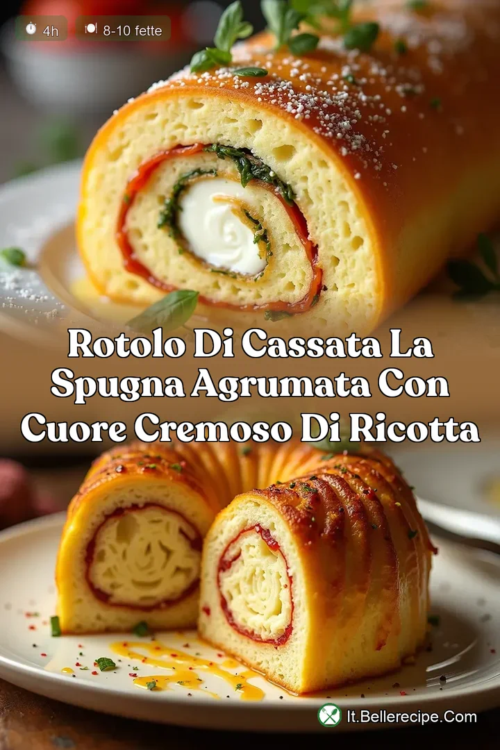 Rotolo di Cassata La Spugna Agrumata con Cuore Cremoso di Ricotta