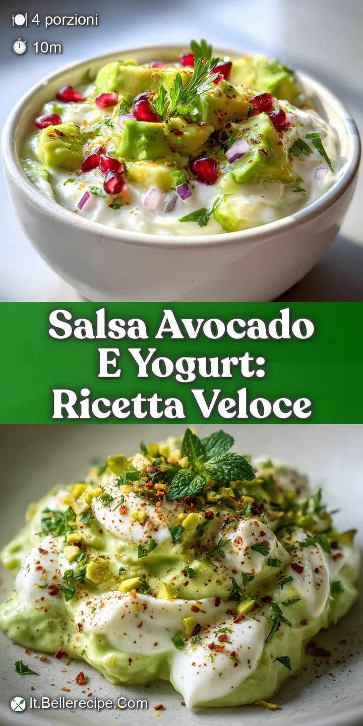 Close-up shows the rich texture of a creamy avocado yogurt dip. Swirls and flecks of green and white hint at the freshness...