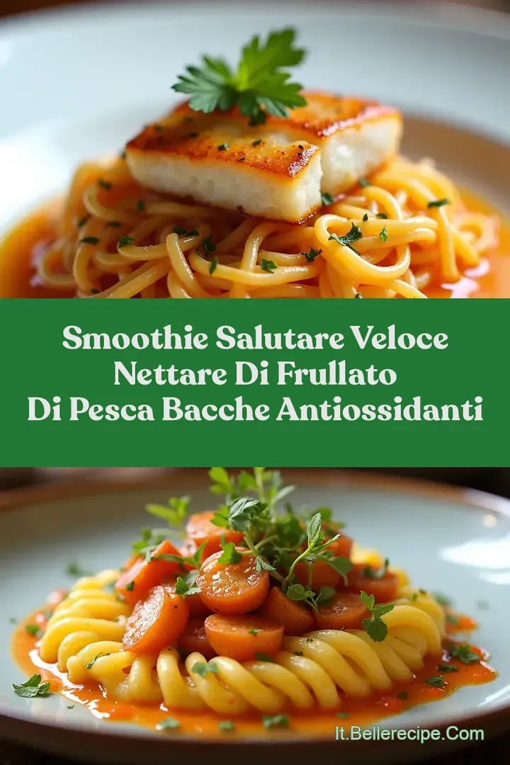 Smoothie Salutare Veloce Nettare di Frullato di Pesca Bacche Antiossidanti