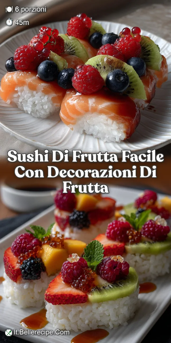 Sushi di Frutta Facile con Decorazioni di Frutta