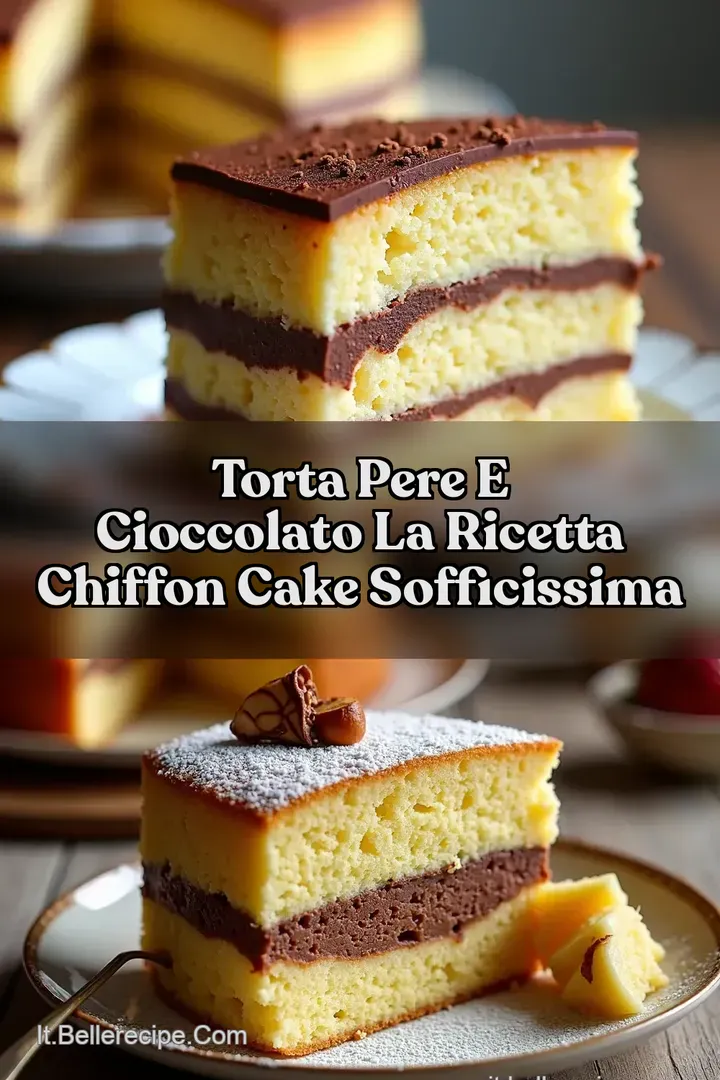 Torta pere e cioccolato La Ricetta Chiffon Cake Sofficissima