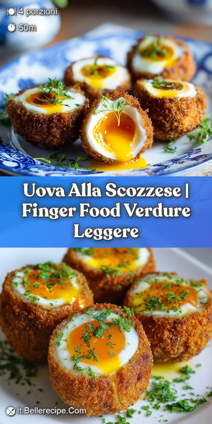 Up-close scotch egg featuring a crisp crust with sausage, oozing yolk, and a sprinkle of herbs. An inviting, golden-brown ...