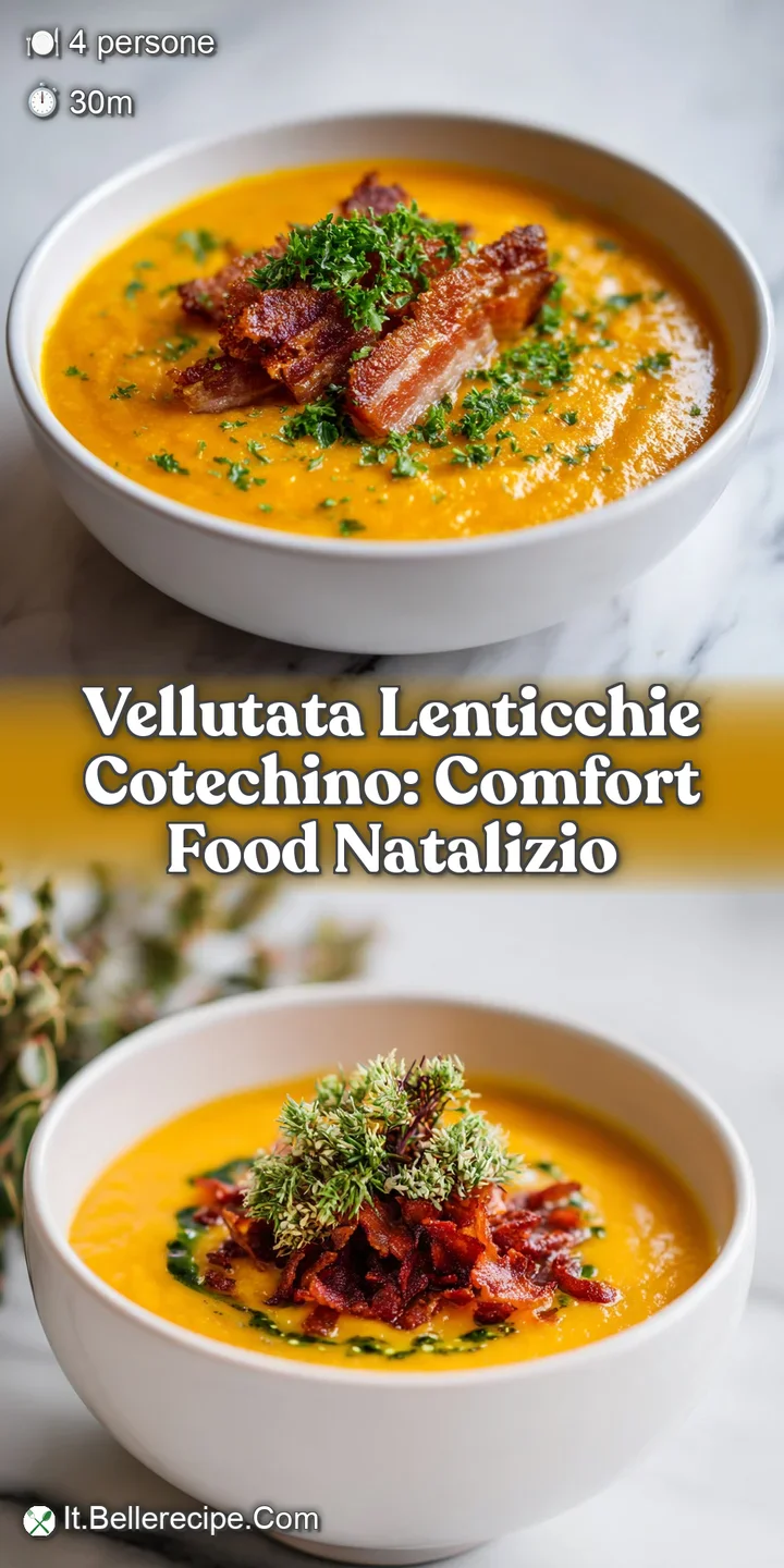 Close-up of lentil soup, showcasing the rich texture, vibrant color, and savory sausage. Comfort food at its finest.