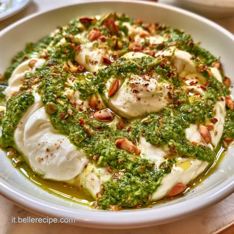 Antipasto di Burrata con Pesto ai Pistacchi
