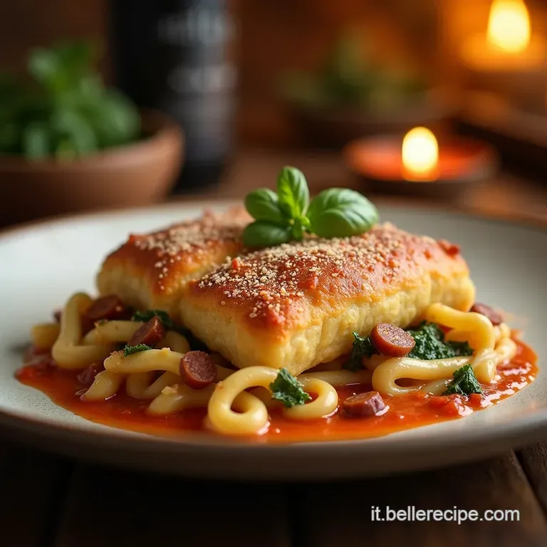 Il Rotolo Del Contadino Arrotolato Di Sfoglia Con Salsiccia Cremosa Spinaci E Profumo Di Noce Moscata presentation
