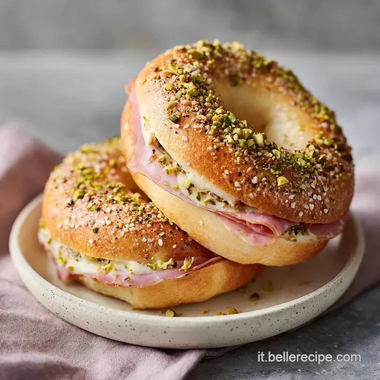 Bagel Farciti con Mortadella e Pistacchio