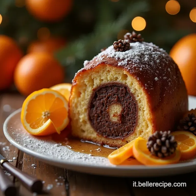 Il Buon Appetito Invernale B&ucirc;che De No&euml;l Al Cioccolato Fondente Arancia Candita E Cuore Segreto Di Panettone presentation