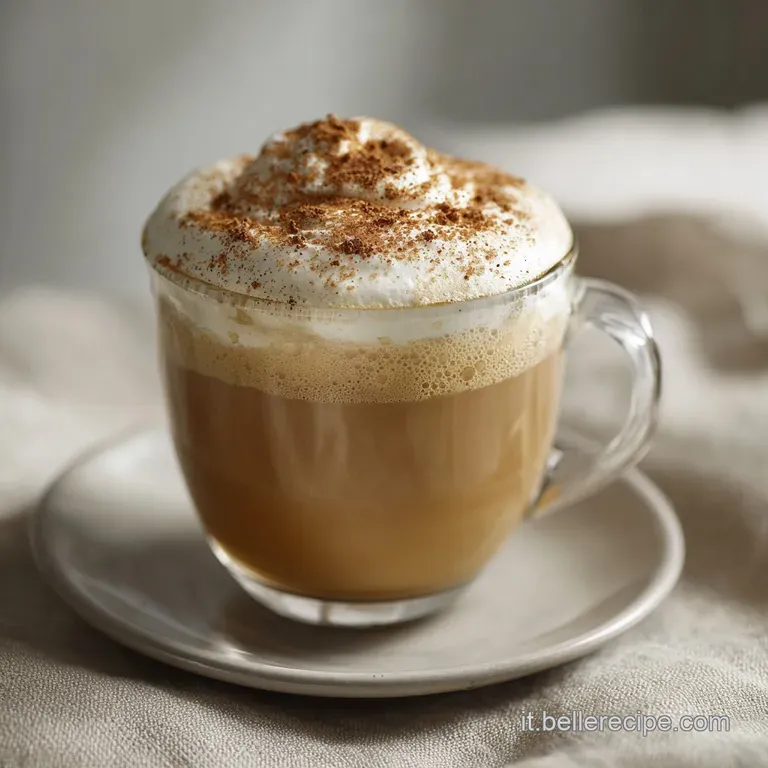 Elegant swirl of creamy orange soup topped with a delicate white foam, creating a layered visual texture with a drizzle of...