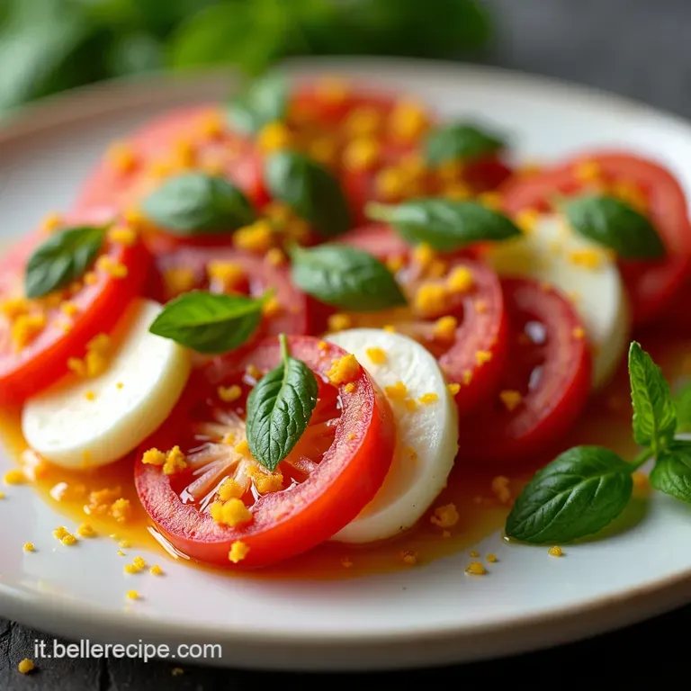 Caprese Luminosa LInsalata Iconica Rivestita di Zest e Profumo di Limone