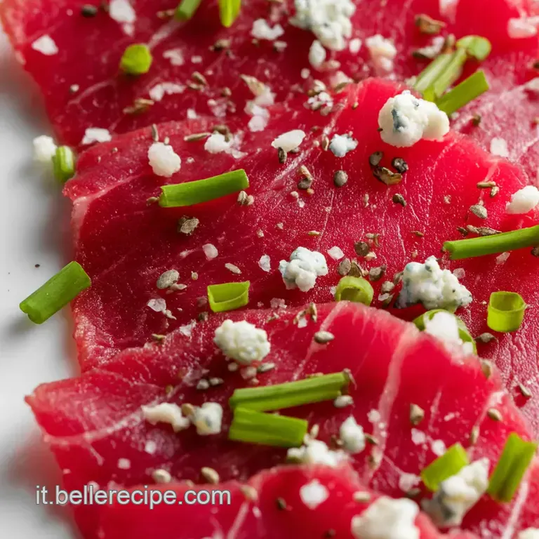 Carpaccio Di Manzo Classico Con Rucola E Grana presentation